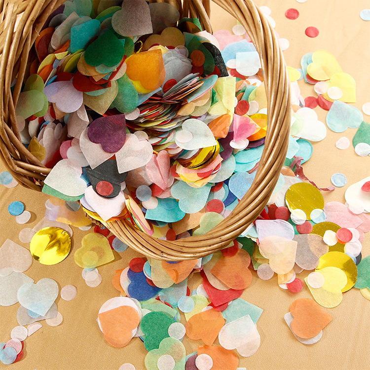 Yiwu factory Wholesale throwing table Confetti bulk custom confetti shape heart Round Party paper Confetti for wedding