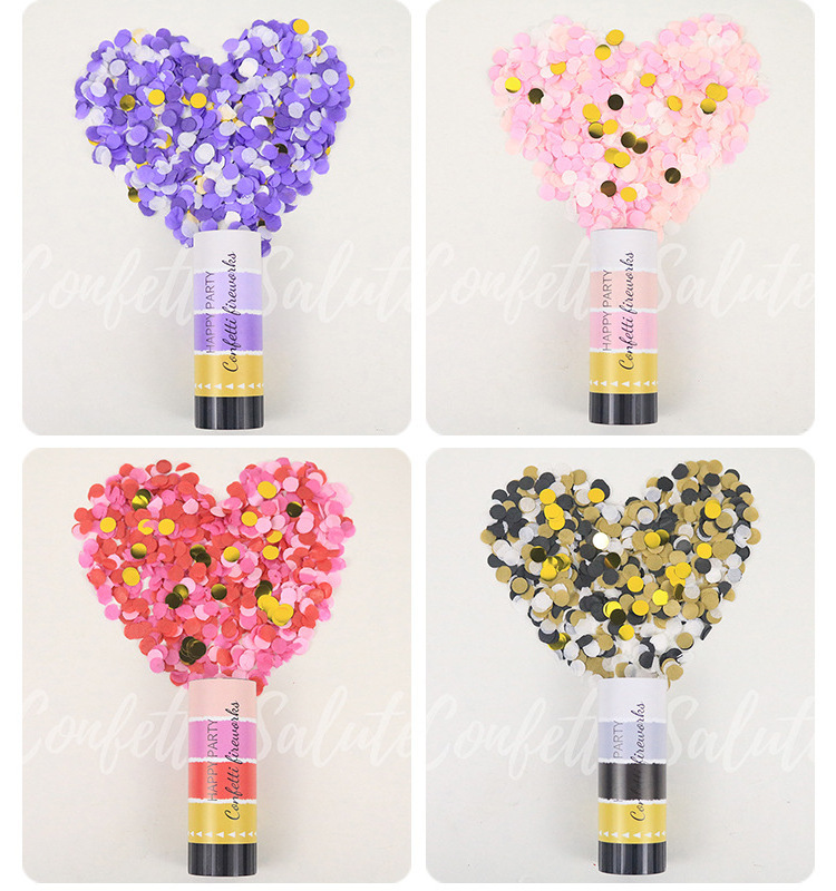 Wedding Paper Spring fireworks Confetti Poppers salute Push Pop snap Sprinkle rotate party Confetti popper gender reveal cannon