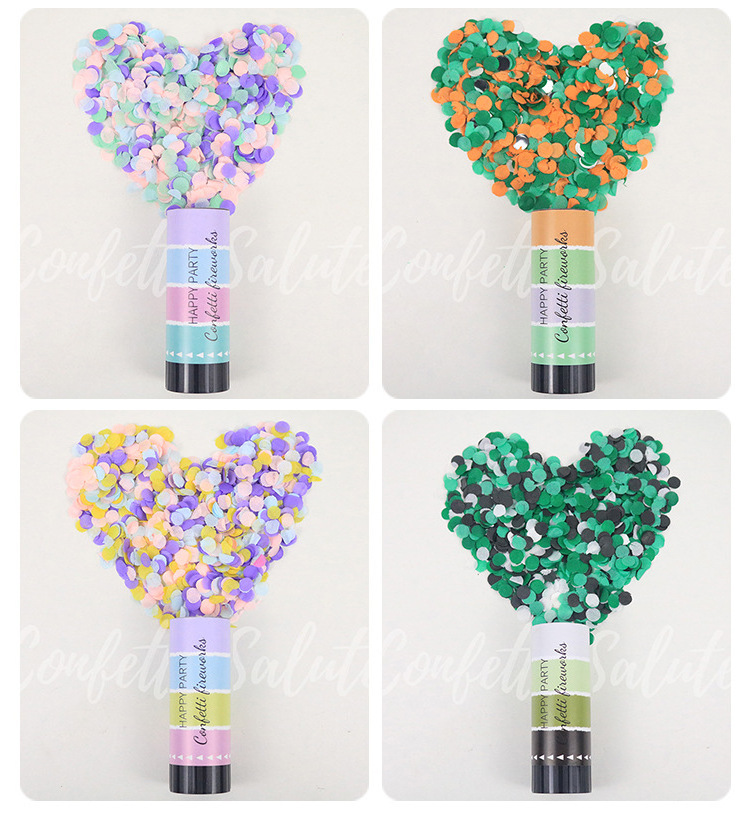 Wedding Paper Spring fireworks Confetti Poppers salute Push Pop snap Sprinkle rotate party Confetti popper gender reveal cannon