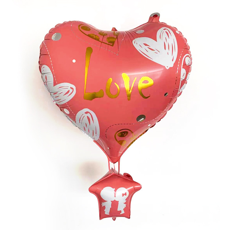 4D Heart Shape Hot Air Balloon Hot Air Foil Balloon Helium Balloon  Gender Reveal Decoration