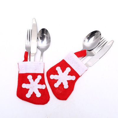 hot Christmas Silverware Holder Pockets Santa Cloth Pants Tableware Cutlery Bags Party Favor Xmas Eve Decoration