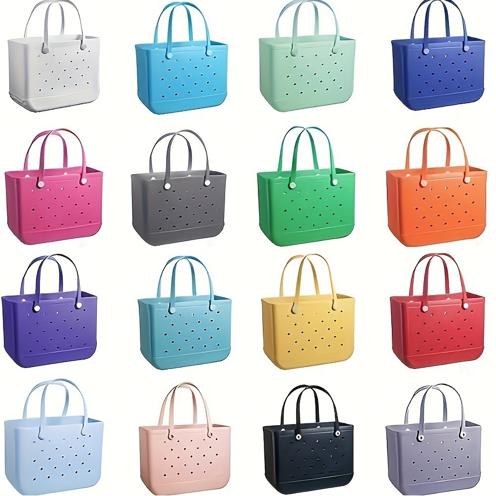 Wholesale Women Beach Waterproof Tote Bags Rubber Totes Large Fashion Eva Plastic Silicone Bag With Holes women's handbags