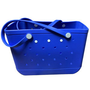 Wholesale Women Beach Waterproof Tote Bags Rubber Totes Large Fashion Eva Plastic Silicone Bag With Holes women's handbags