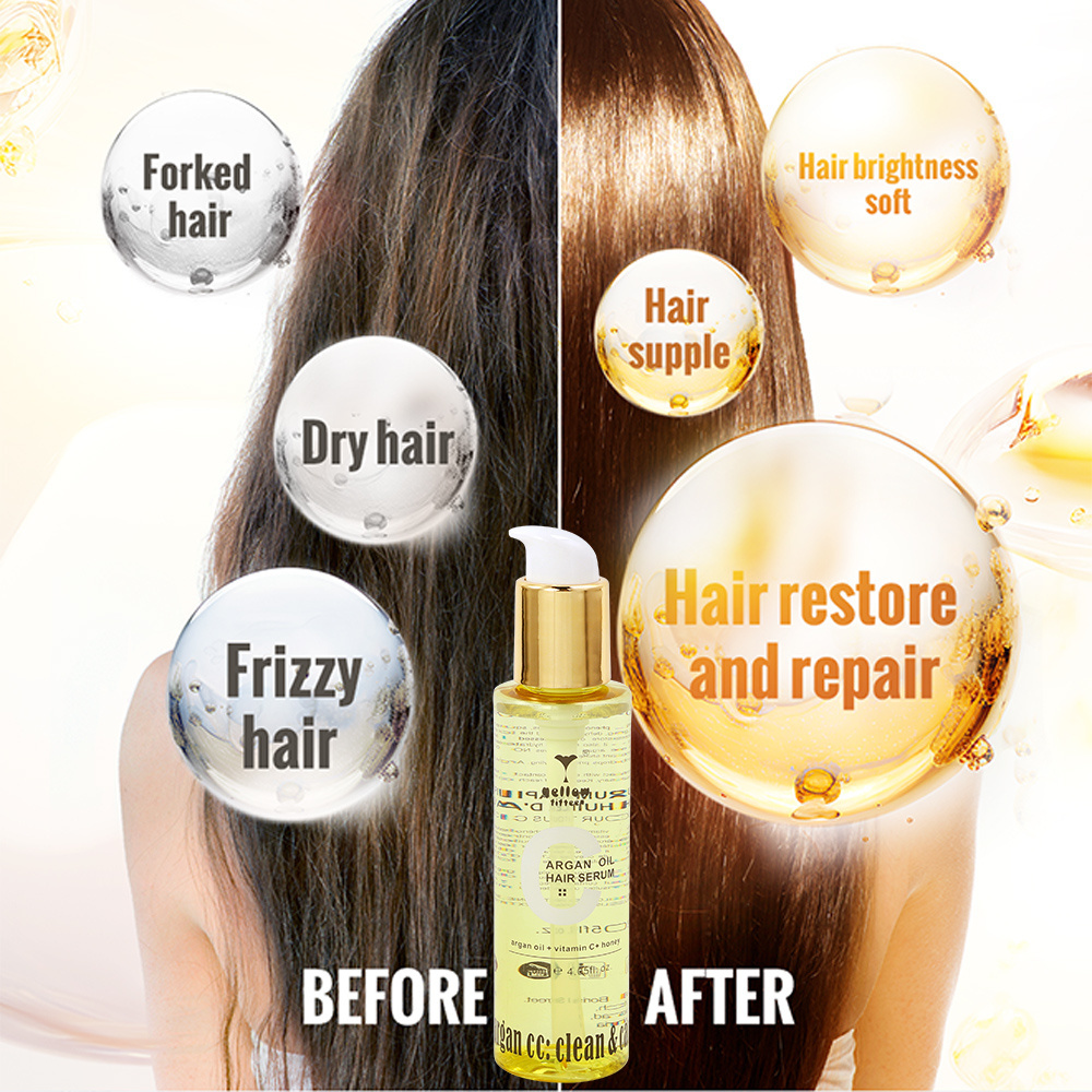 Wholesale Argan Hair Oil with honey and vitamin Repairing Nourishing Hair care serum