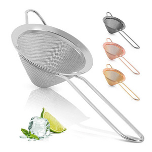 Food Strainer Stainless Steel Fine Mesh Strainer Professional Bar Tool Conical Cocktail Strainer