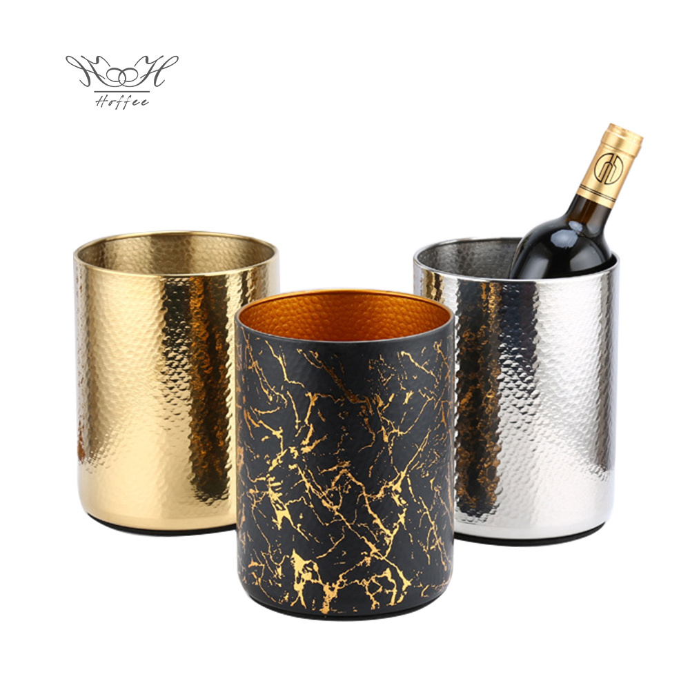 304 Stainless Steel Ice Bucket Whisky Beer Champagne Bar KTV Ice Bucket With Lid And Tong