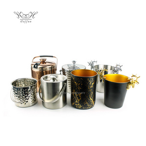 304 Stainless Steel Ice Bucket Whisky Beer Champagne Bar KTV Ice Bucket With Lid And Tong