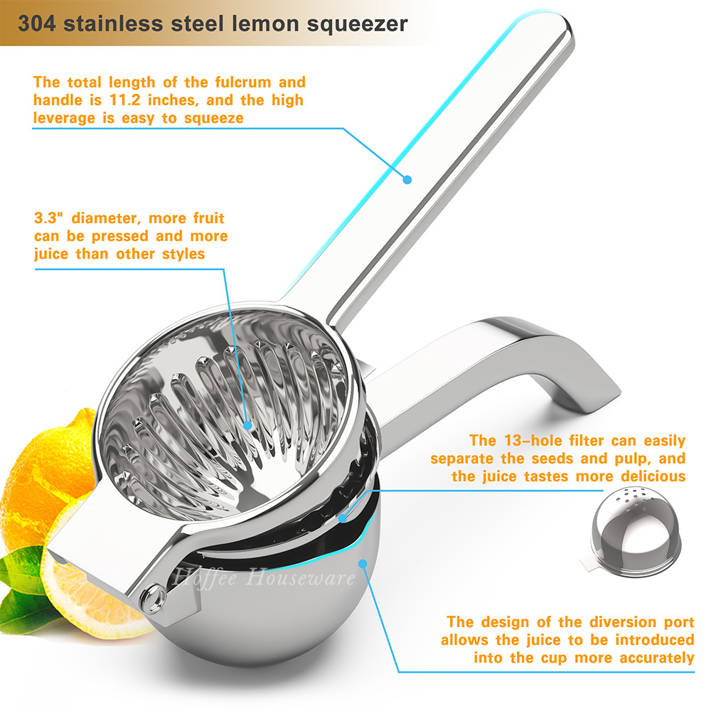 Premium Handheld Lemon Squeezer Machine Stainless Steel 304 Heavy Duty Squeezer Orange Citrus Press Juicer And Lime Squeezer