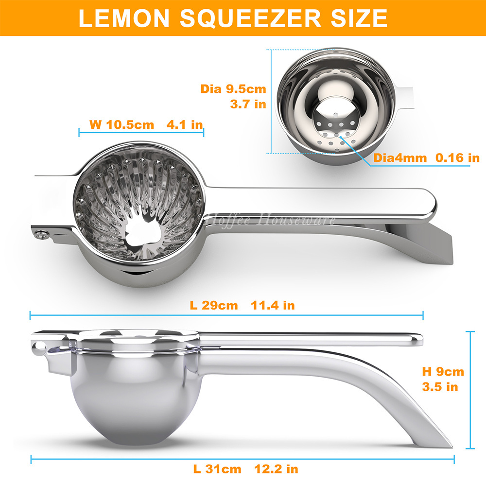 Premium Handheld Lemon Squeezer Machine Stainless Steel 304 Heavy Duty Squeezer Orange Citrus Press Juicer And Lime Squeezer