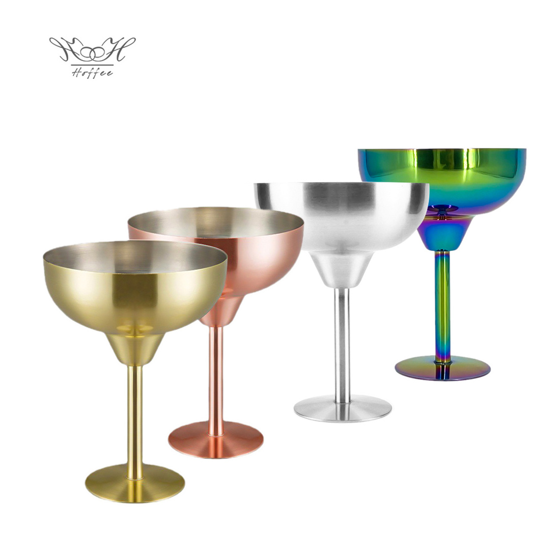 Wholesale Goblets Luxury Shatterproof Wine Glass Stainless Steel 304 Martini Glass Champagne Glasses Gold Whiskey Cup Beer Glass