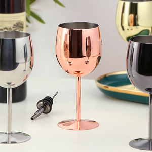 Rose Gold Goblets 350ml Custom Luxury Wine Glass Gifts Stainless Steel Party Wedding Champagne Glasses