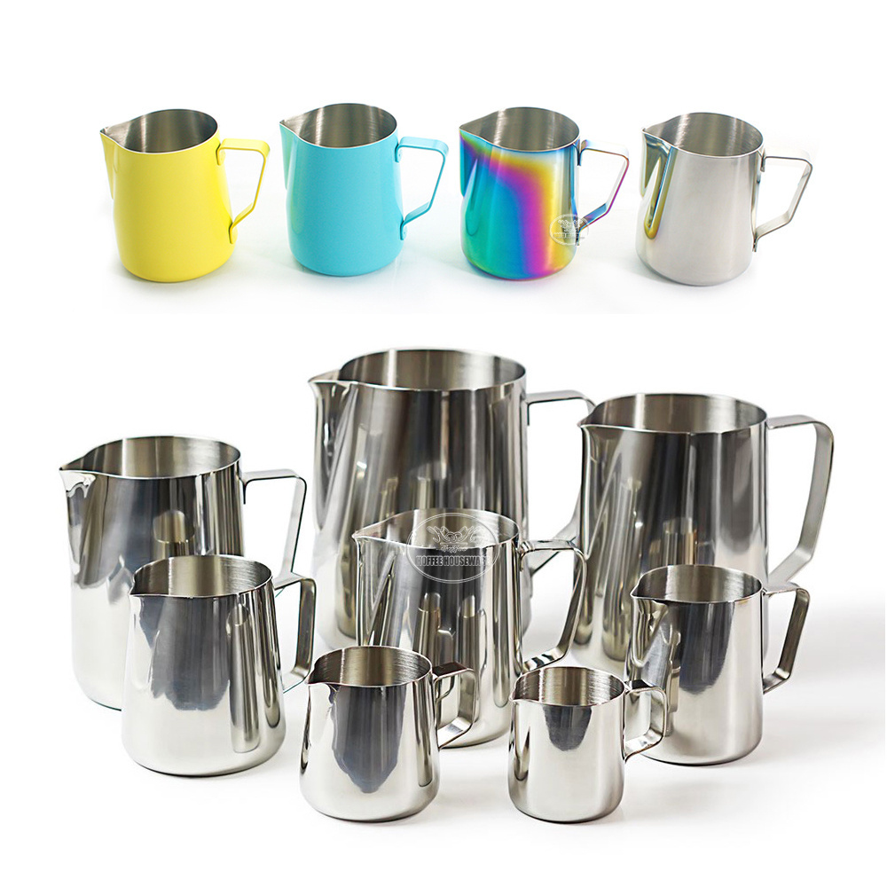 100ml-1500ml Milk Pitcher Custom Color Stainless Steel Coffee Milk Jug Barista Milk Frothing Pitcher Latte Art Pitcher