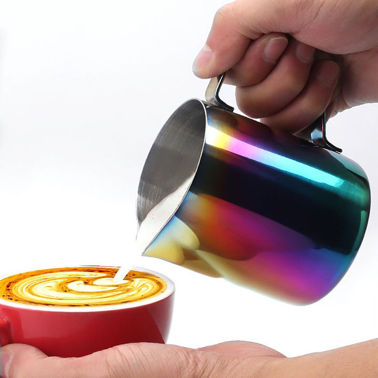 600ml Stainless Steel Espresso Steaming Pitcher Boiling Pot Frothing Jug Barista Tool Coffee Warmer Milk Pan Latte Art Pitcher