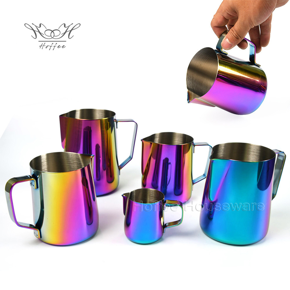 600ml Stainless Steel Espresso Steaming Pitcher Boiling Pot Frothing Jug Barista Tool Coffee Warmer Milk Pan Latte Art Pitcher