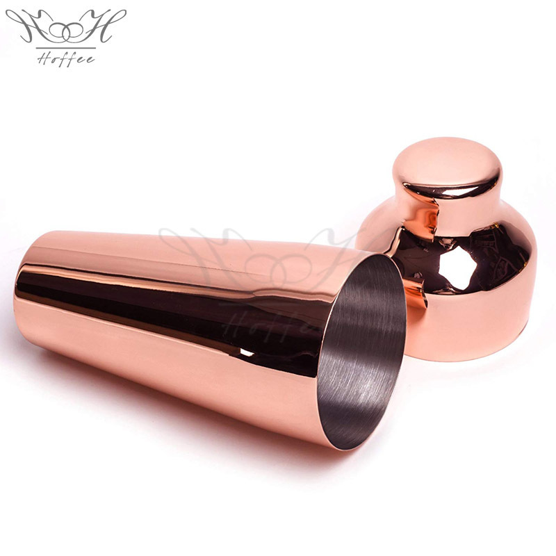 18OZ Copper Plated  Mezclar Art Deco Stainless Steel 2-piece Cocktail Shakers