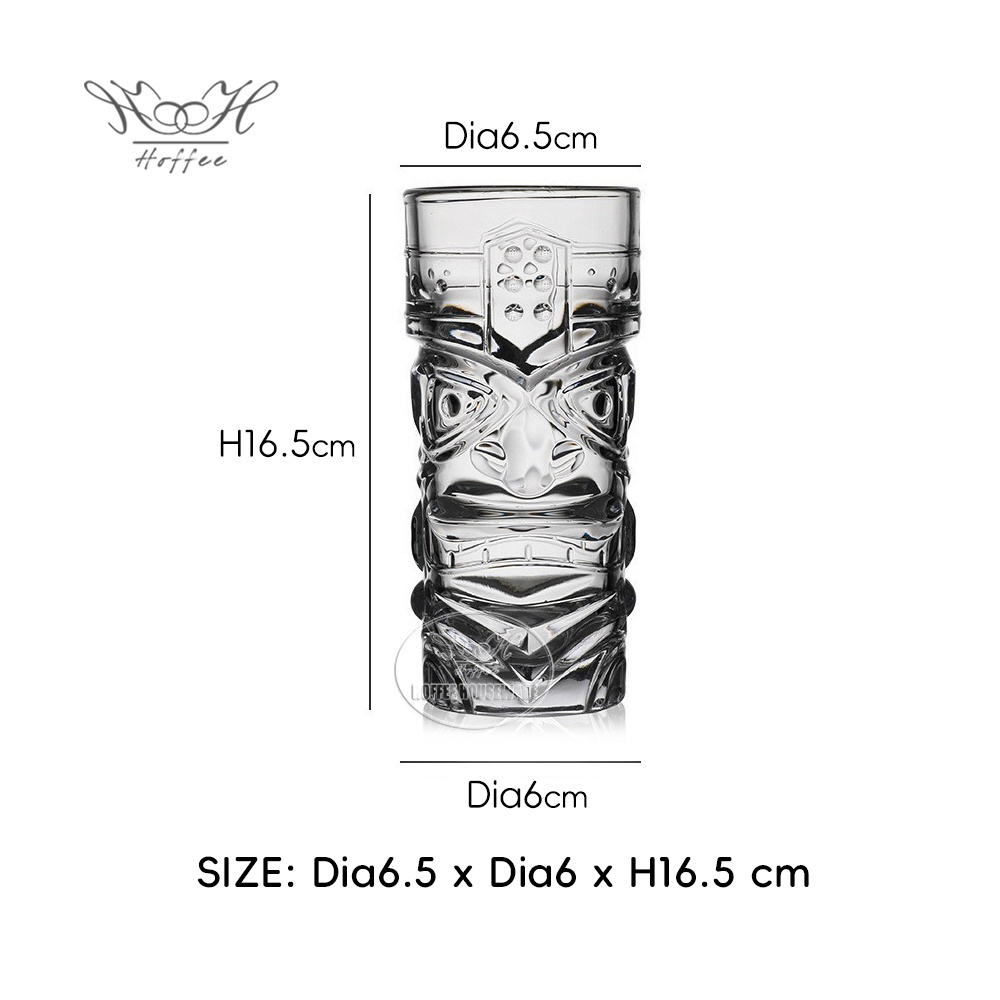 15oz 430ml Clear Tiki Glasses Modern Bar Mug Whisky Cocktail Tumblers Bar Drinkware Cup Beer Wine Crystal Glass for Mixed Drinks