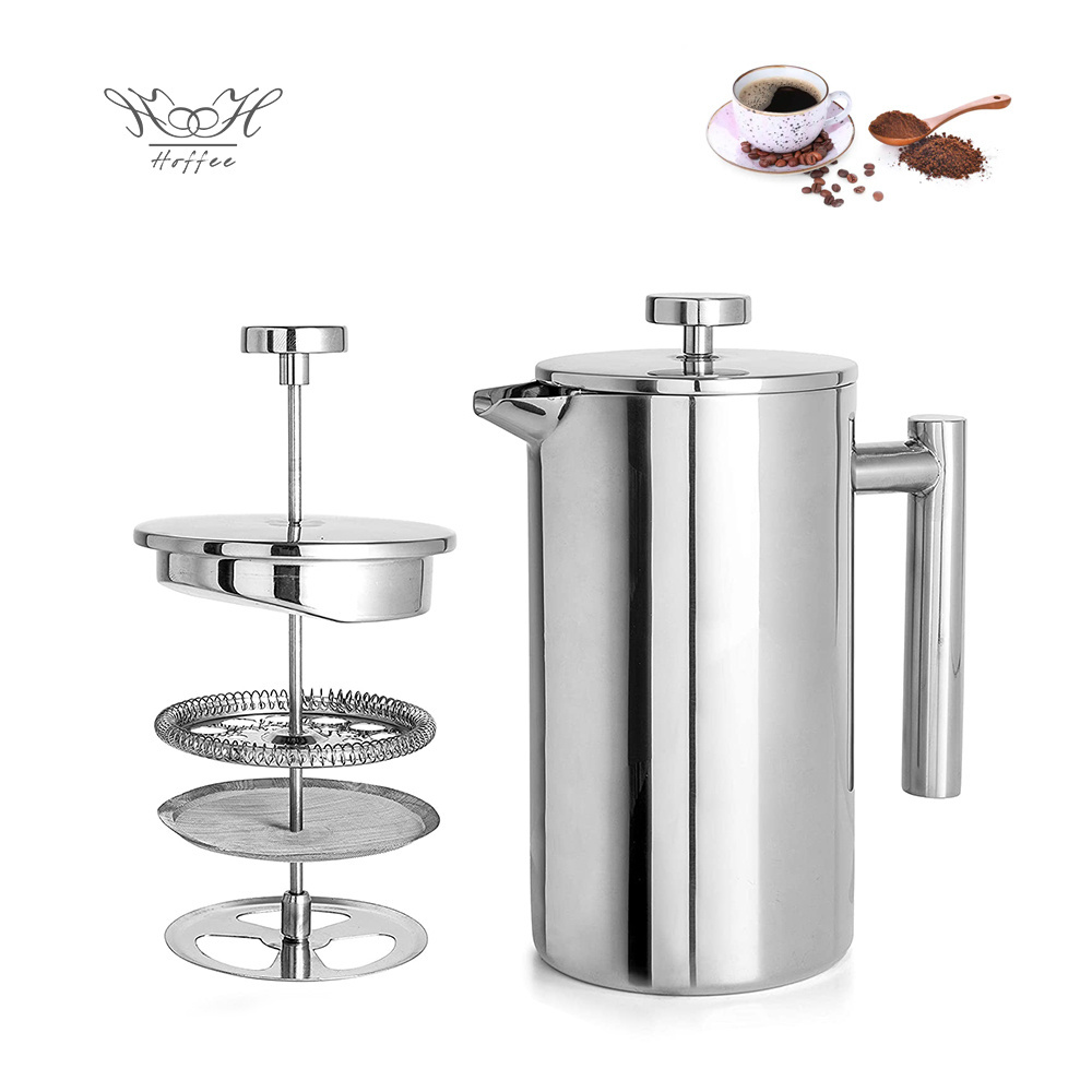 350ML 800ml 1L 1.5L Stainless 304 Double Wall French Press Coffee Maker Portable Camping Hand French Press Coffee Pot