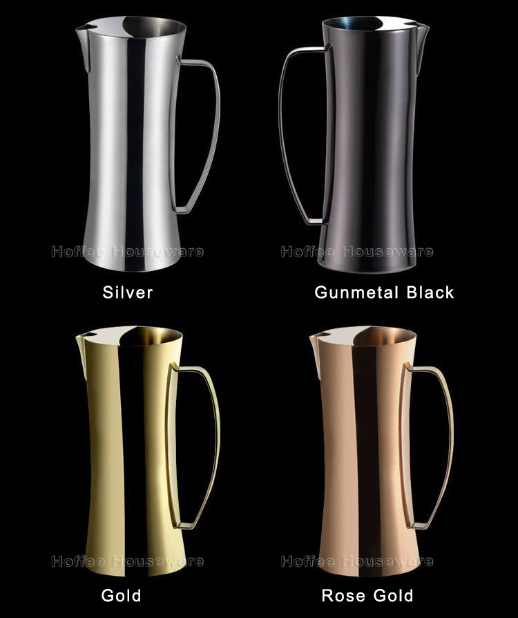 Multicolor Stainless Steel 304 Cold Water Pitchers With Ice Guard Kitchen Drinkware Pitchers Restaurant Water Kettle Juice Pot