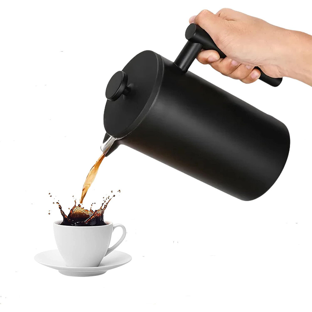 800/1000ML Black French Coffee Maker Manual Espresso Press Cold Brew French Pressure Pot Hand Press Stainless Steel French Press