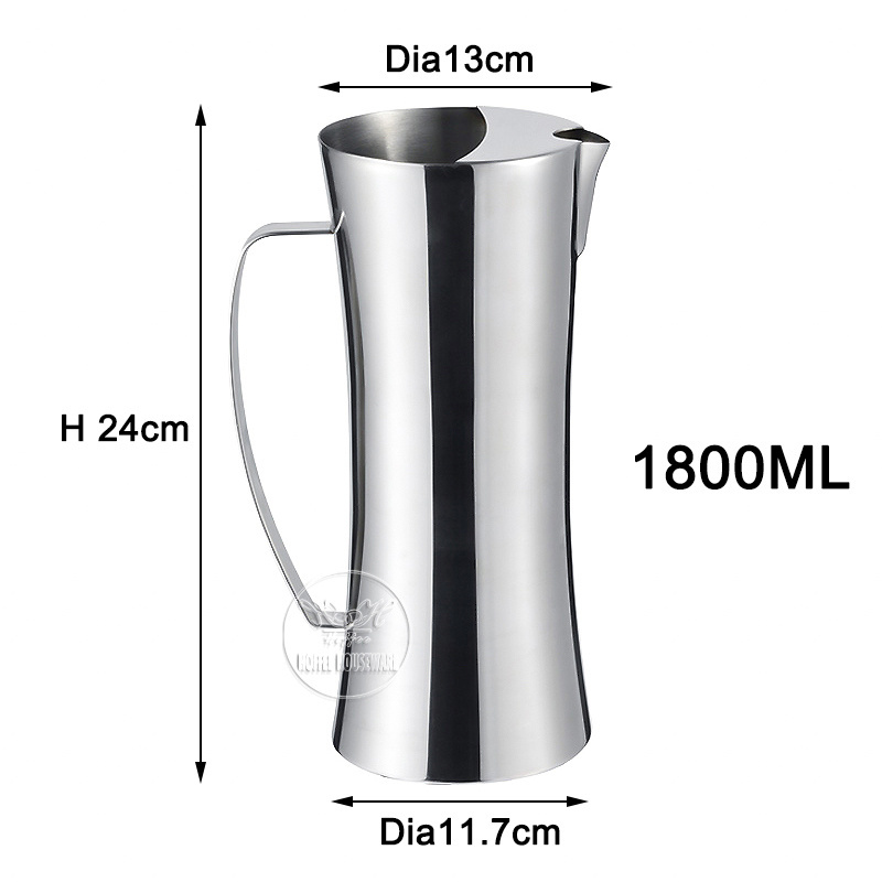 Multicolor Stainless Steel 304 Cold Water Pitchers With Ice Guard Kitchen Drinkware Pitchers Restaurant Water Kettle Juice Pot