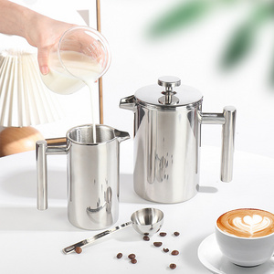 350/600 ml Portable Stainless Steel French Press Espresso Plunger Filter Tea Manual Coffee Maker Pot Double Wall French Press