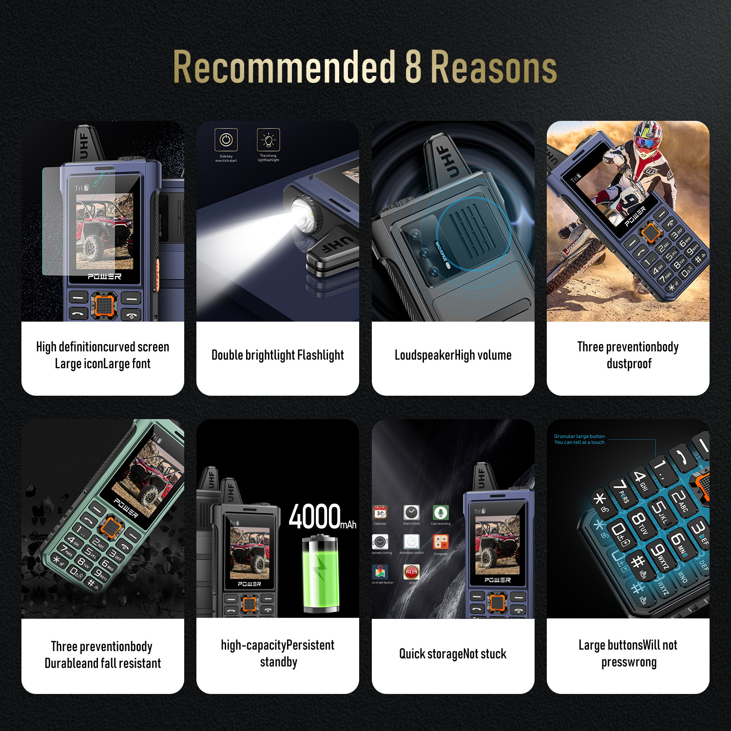 Flip Phone T1 3G 4G  mini Screen Mobile Phone Large Keyboard And Large Bettery Strong flashlight Android Cell Phones