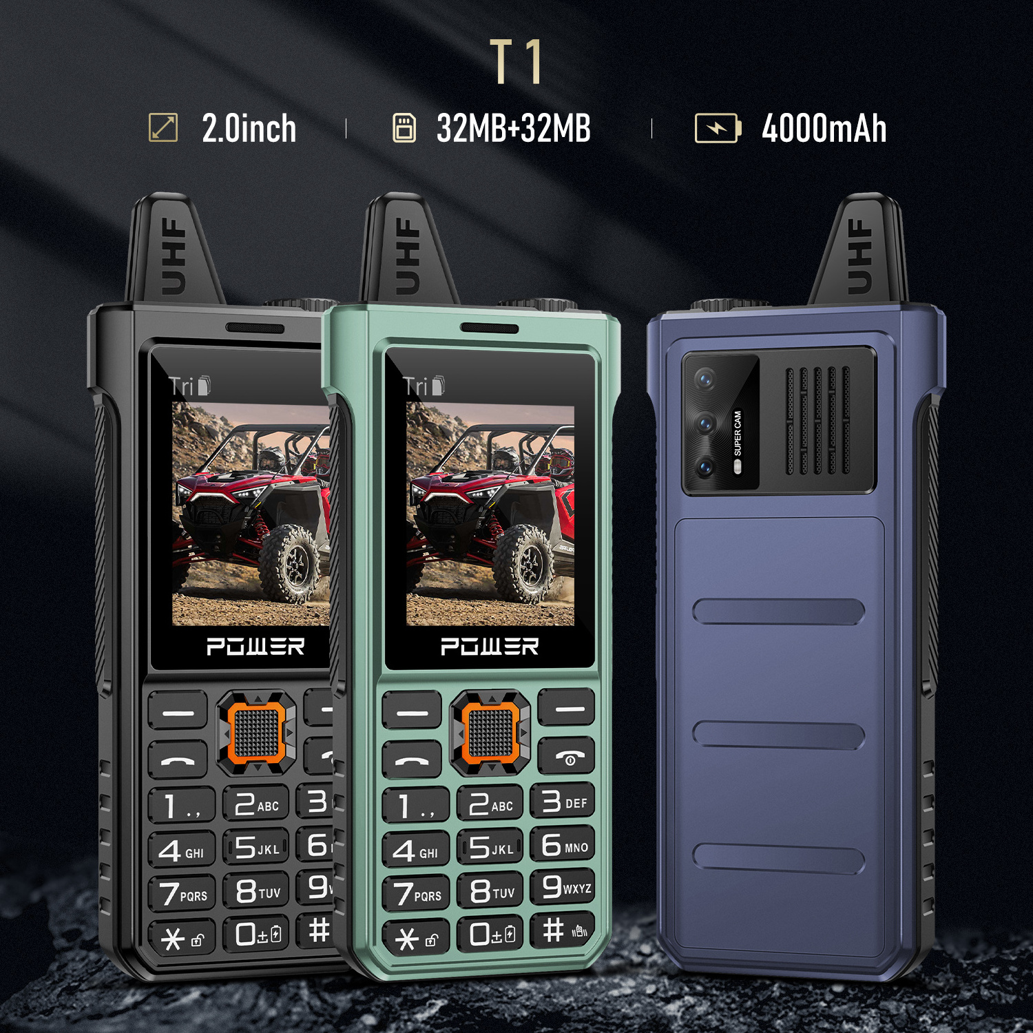 New arrival T1 3 Sim Card +1TF Card Rugged Phone Cheap Android Mobile Waterproof 4000 mAh 3g 4g  Smartphone