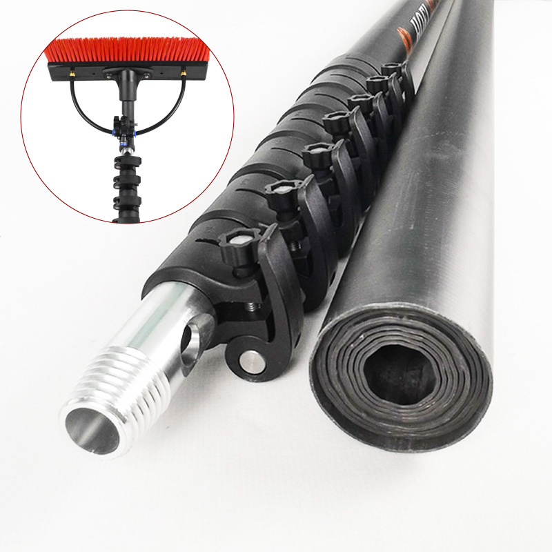 HOFI High Stiffness Carbon Fiber Telescoping Pole 40ft to 70ft Range Water Fed Window Cleaning Pole