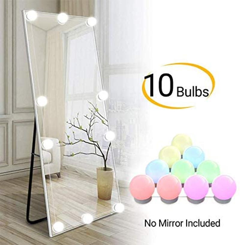 Hollywood Style RGB Color Change 10 Bulbs LED Vanity Mirror Lights Kit 10 Dimmable Table Lighted Bulbs With Makeup