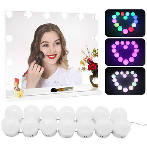 Modern Bathroom Vanity Bulbs Sets RGB White Color Dressing Table Hollywood Makeup Vanity Mirror with Lights