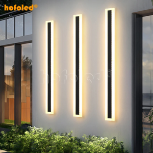 Minimalist Courtyard Black Long Strip LED Linear Waterproof Wall Lamp Porch Sconce Light Villa LED Wall Lights for Outdoor