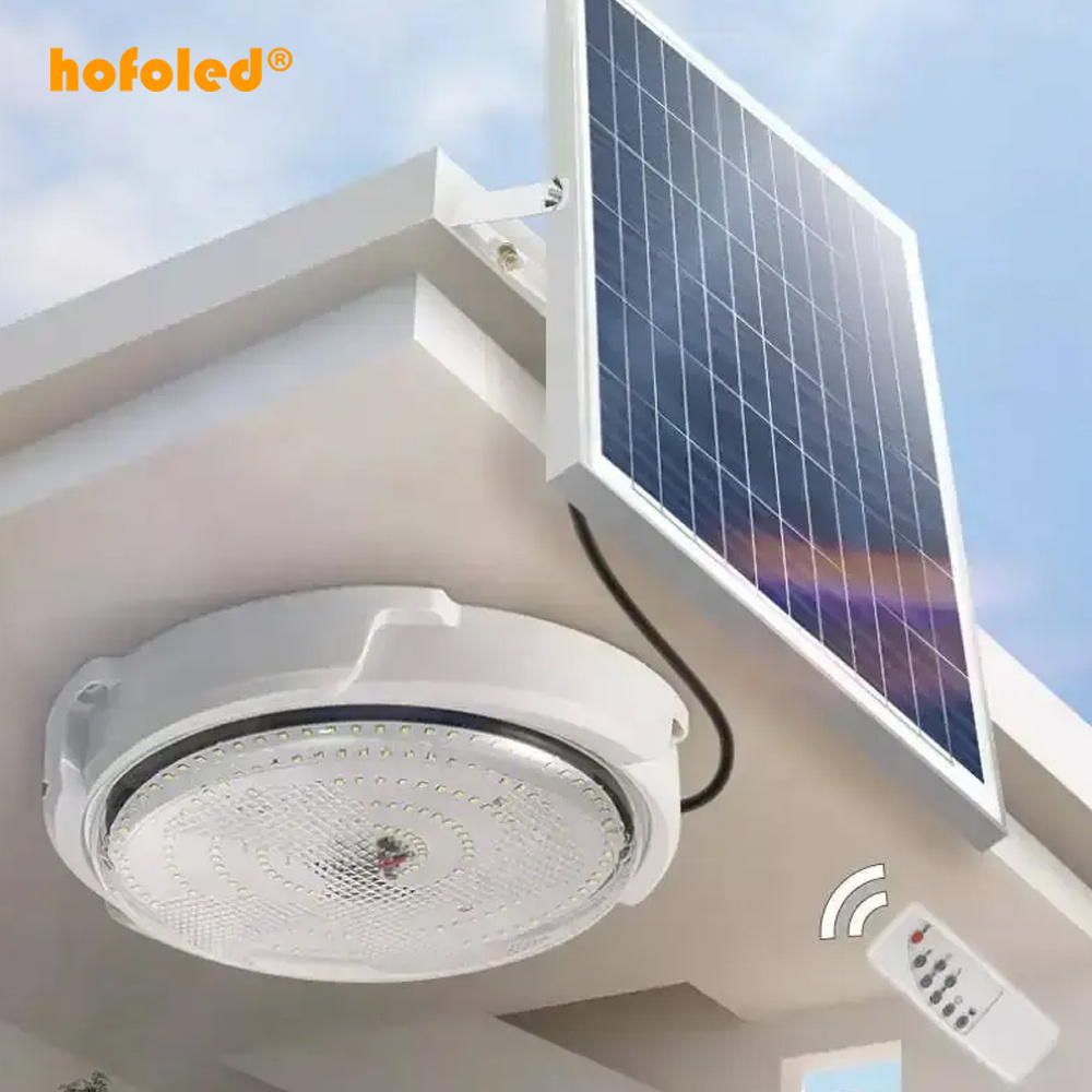 Hofoled Solar Panel Powered Ceiling Lamp Led Waterproof Indoor Led Solar Ceiling lights Garden Light