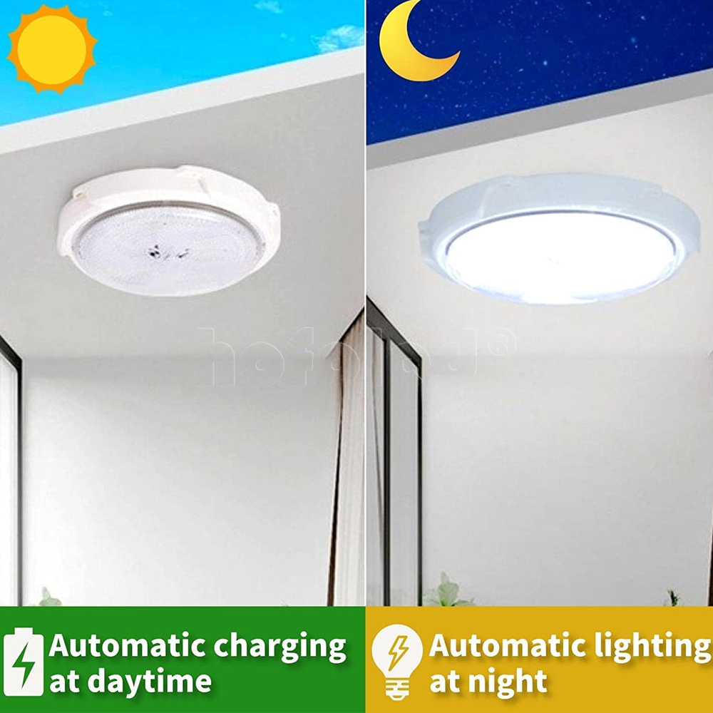 Hofoled Solar Panel Powered Ceiling Lamp Led Waterproof Indoor Led Solar Ceiling lights Garden Light