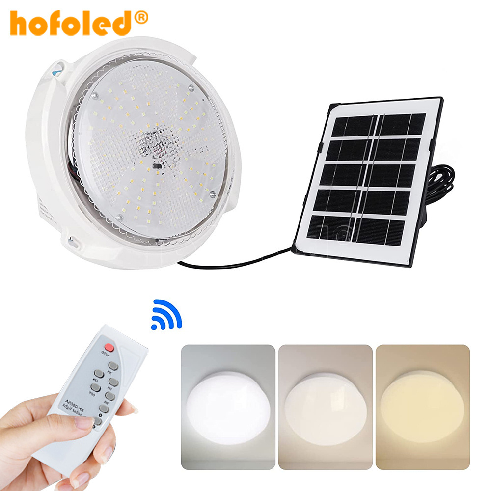 Hofoled Solar Panel Powered Ceiling Lamp Led Waterproof Indoor Led Solar Ceiling lights Garden Light