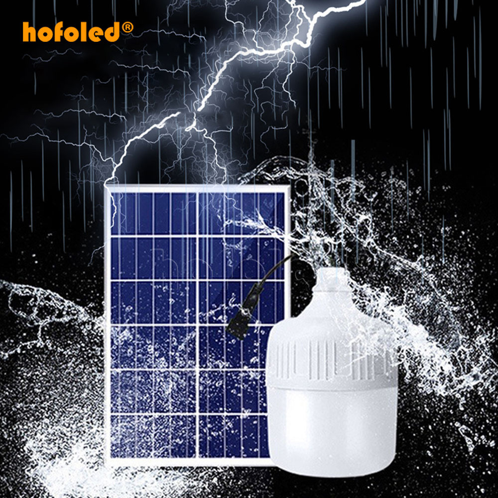 Remote Control 3CCT Emergency Pendant Light Outdoor Solar Panel Portable Led Solar Bulbs