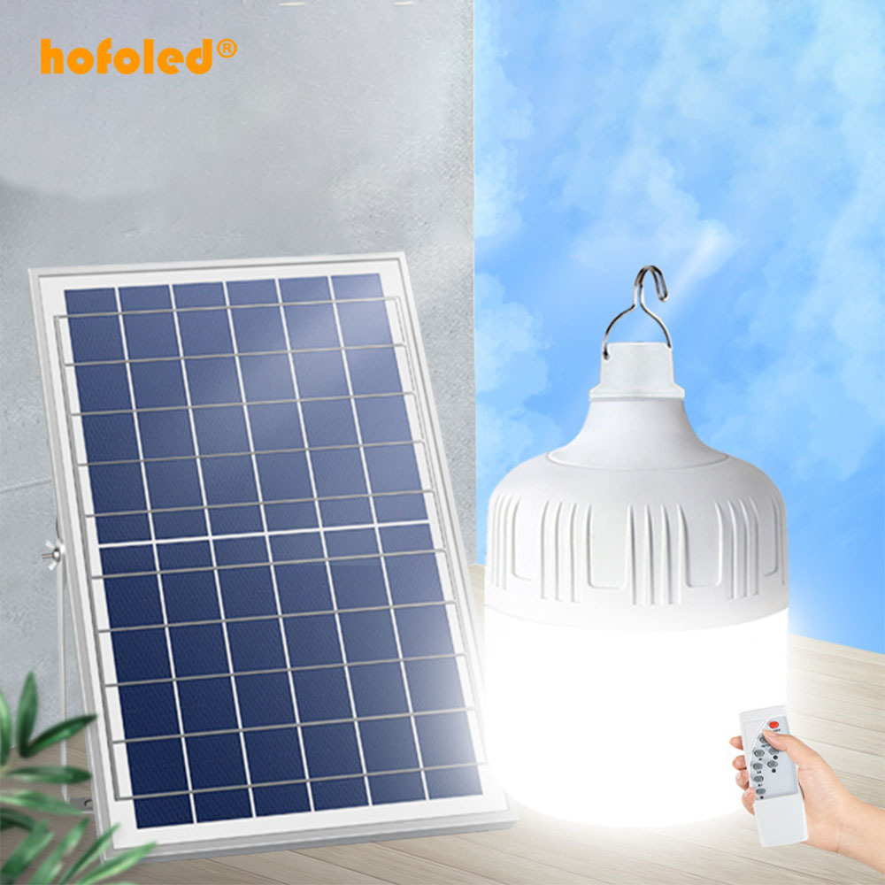 Remote Control 3CCT Emergency Pendant Light Outdoor Solar Panel Portable Led Solar Bulbs