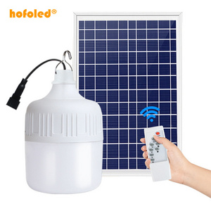 Remote Control 3CCT Emergency Pendant Light Outdoor Solar Panel Portable Led Solar Bulbs