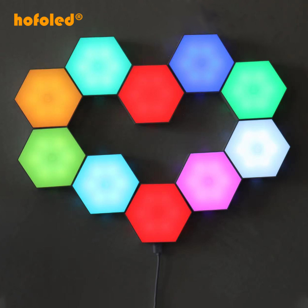 Modular Sensitive Lighting Magnetic DIY Remote Control Night Lights Led RGB Hexagon Wall Light