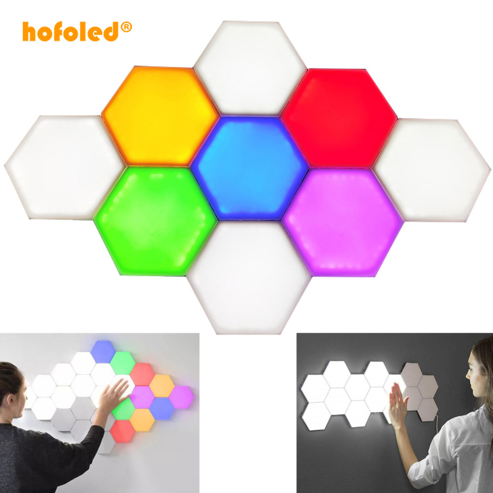 Modular Sensitive Lighting Magnetic DIY Remote Control Night Lights Led RGB Hexagon Wall Light