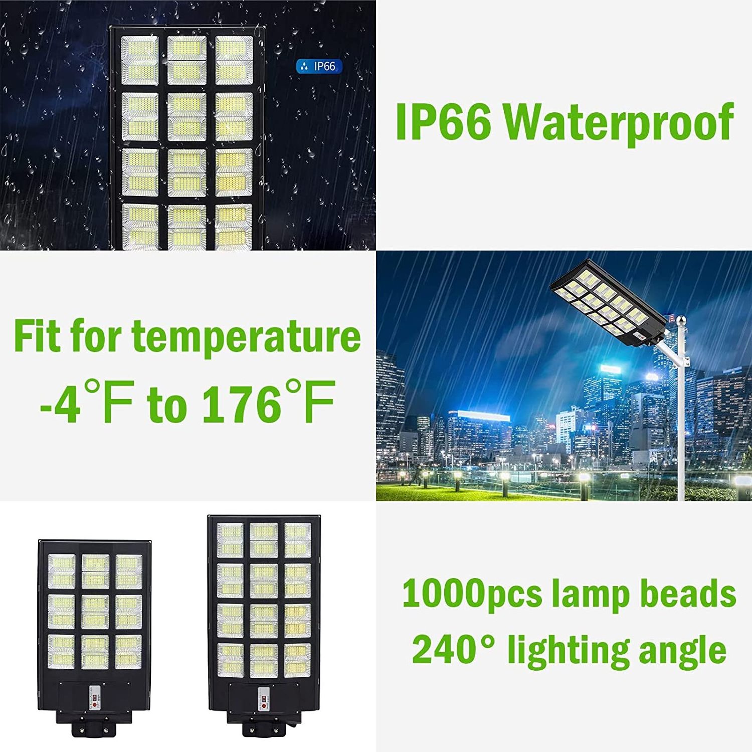 Hofoled Garden Street Light Solar Power All In One Integrated Dusk to Dawn Parking Lot Lamp Outdoor LED Solar Light