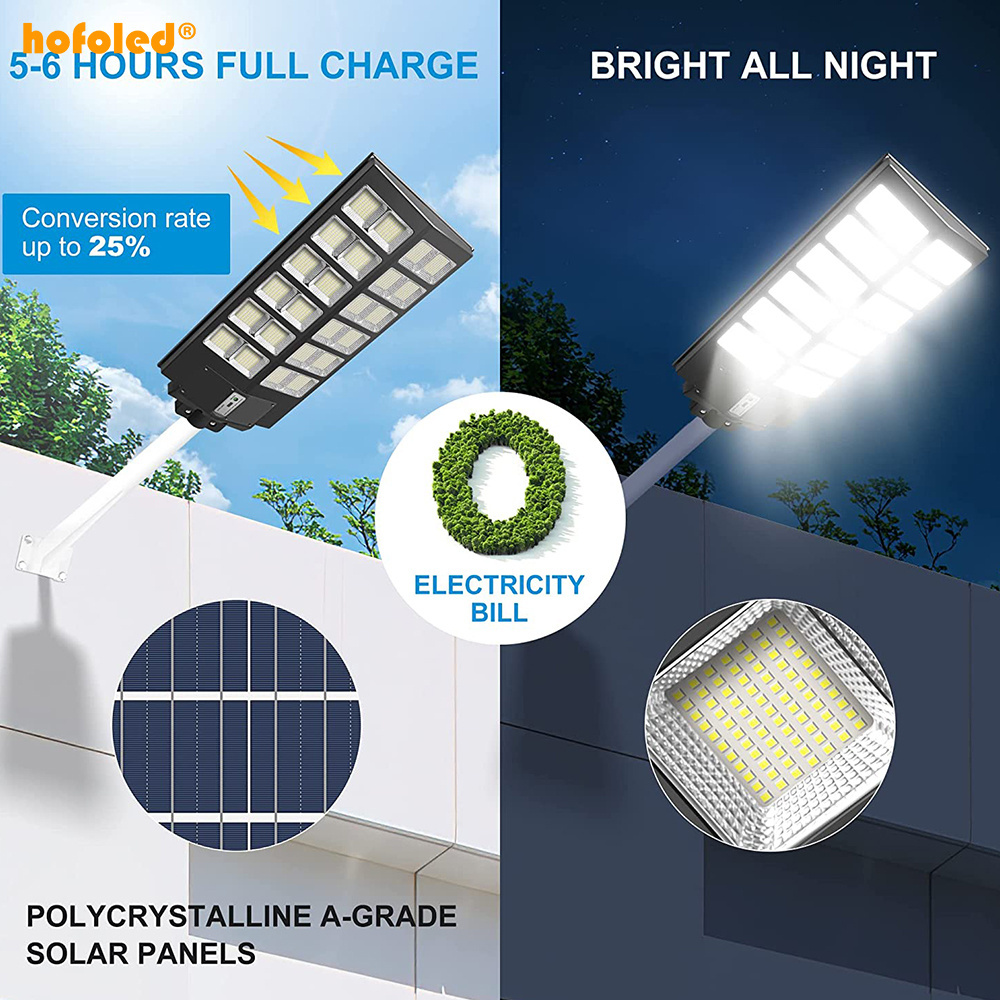 Hofoled 2000W Solar Power IP65 Street Light High Power Led 600W 800W 1000W 2000W Manufacturers All In One LED Solar Street Light