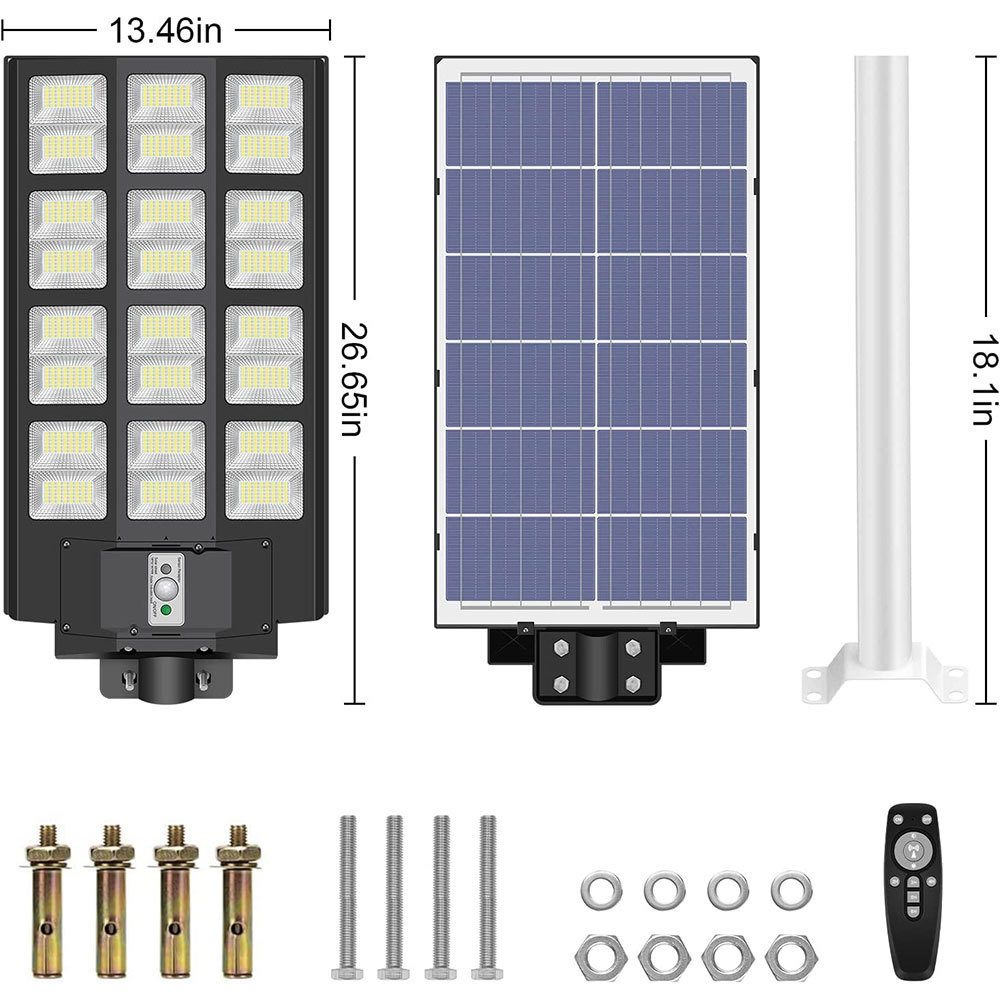 Hofoled Garden Street Light Solar Power All In One Integrated Dusk to Dawn Parking Lot Lamp Outdoor LED Solar Light