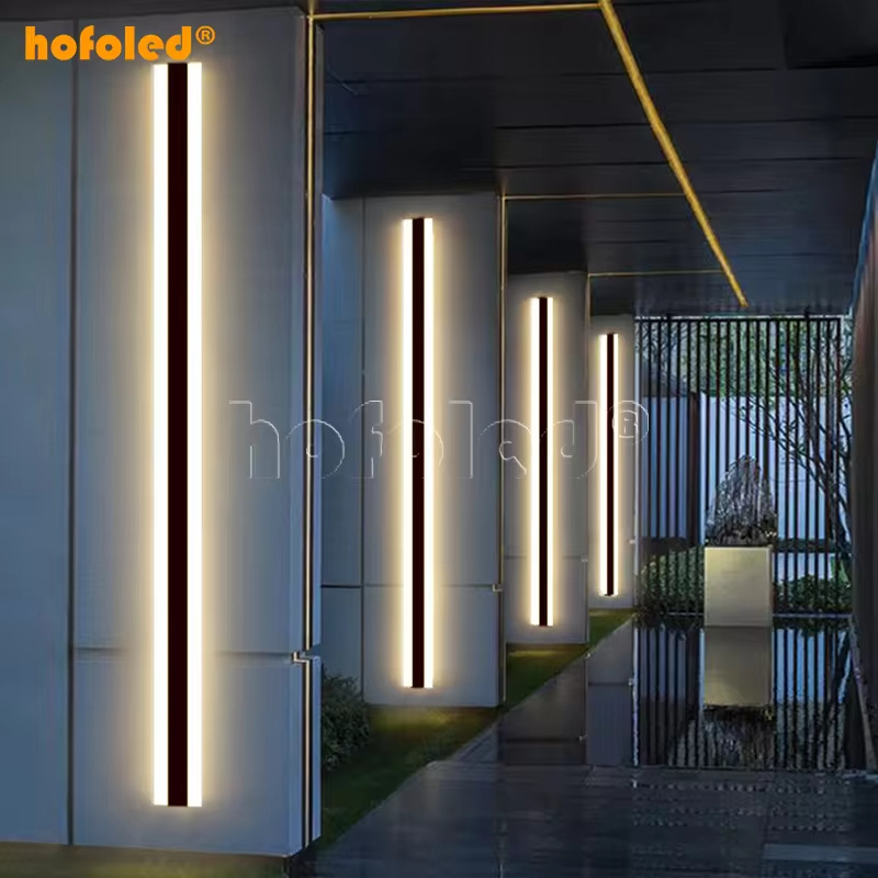 Hofoled Outdoor Up And Down Exterior Linear Wall Light Indoor 110V 220V Lighting Home Decor RGB Smart Long Strip Wall Light