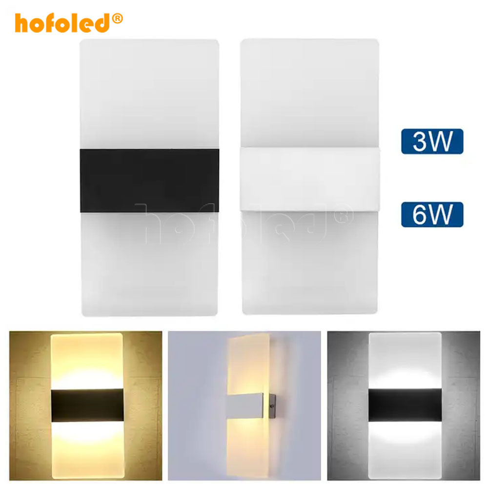 Hofoled Modern Wall Sconce Led Wall Light Up Down Lighting Cold Warm White Minimalism Indoor Home Room Bedroom Hotel Decoration