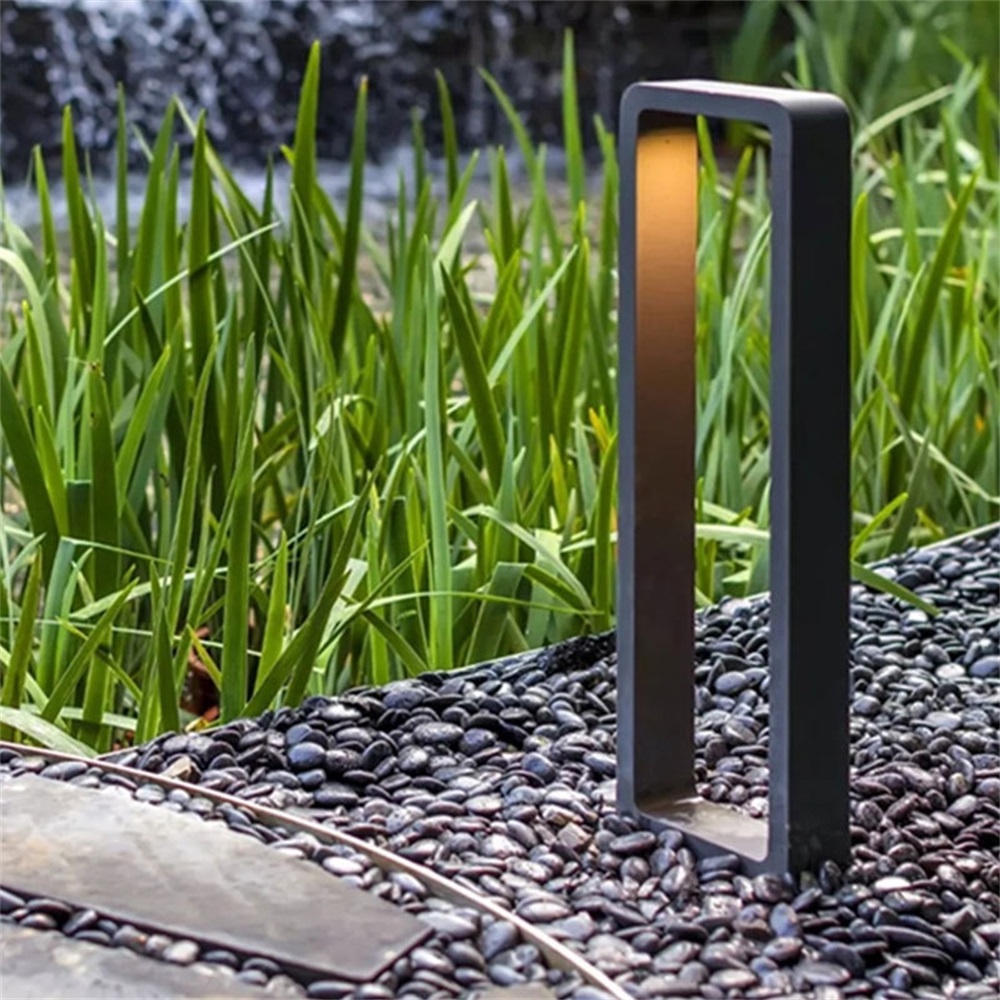 Hofoled 60cm 80cm Waterproof Solar Garden Light Landscape Pathway Highlight Modern LED Bollard Post Light Outdoor LED Lawn Light