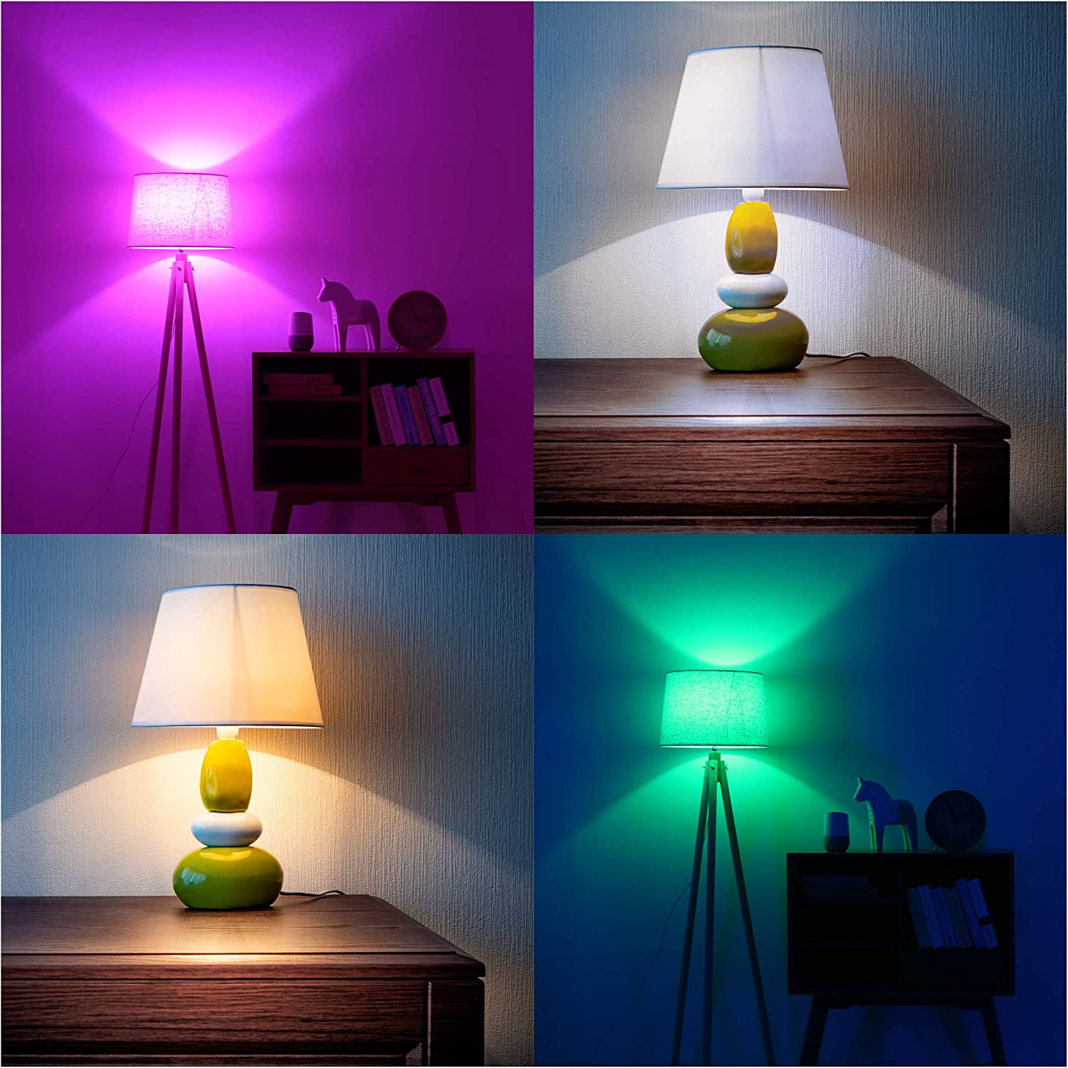 Smart RGB Color Changing Light Bulb, WiFi Light Bulbs Smart Bulbs Work with Alexa & Google Home