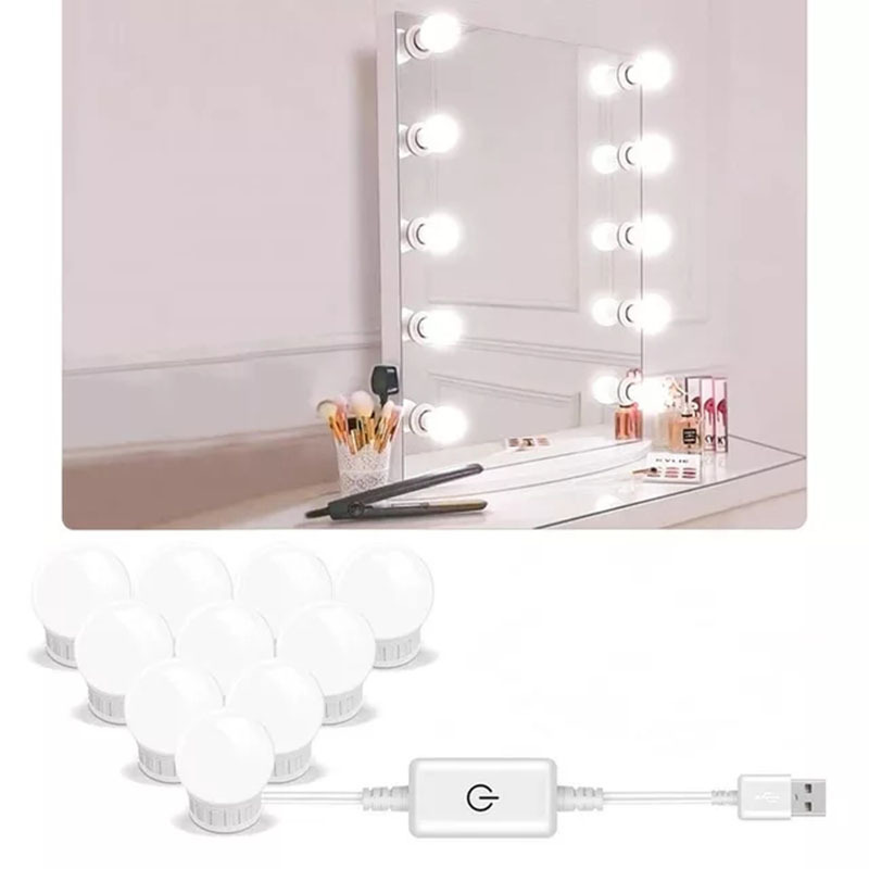 Hollywood Style Dressing Table Bathroom LED Mirror Light Bulbs 5 Color DIY LED Makeup Vanity Mirror Lights With Dimmer