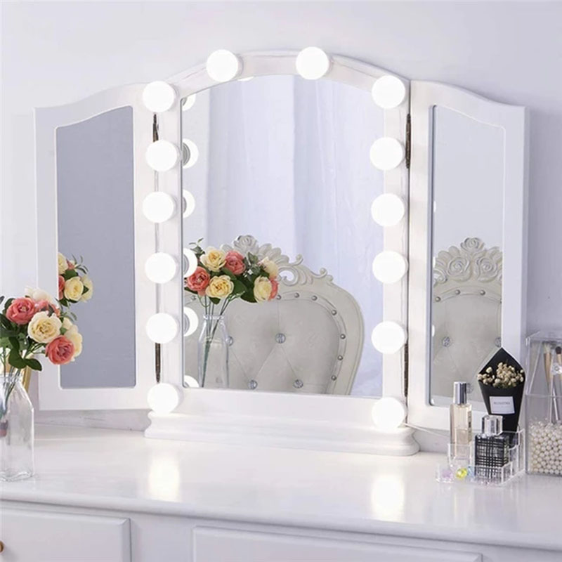 New Arrival 10 Bulbs 5 Color Hollywood Style LED Makeup Vanity Mirror Lights Kit Dimmable for Bathroom