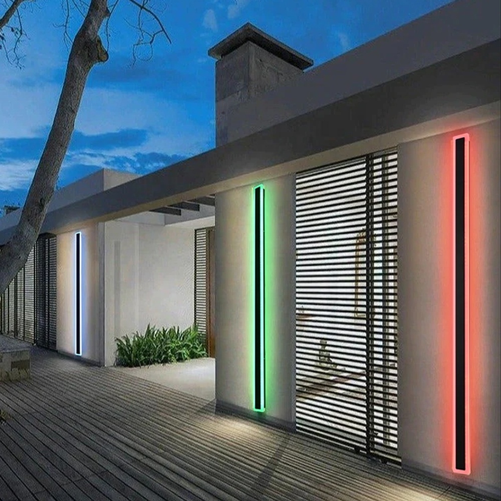 Hofoled Garden Fence Villa Smart Outdoor Minimalist Linear Wall Light RGBW RGB Wall LED Light Multicolor for Wall Home Decorate