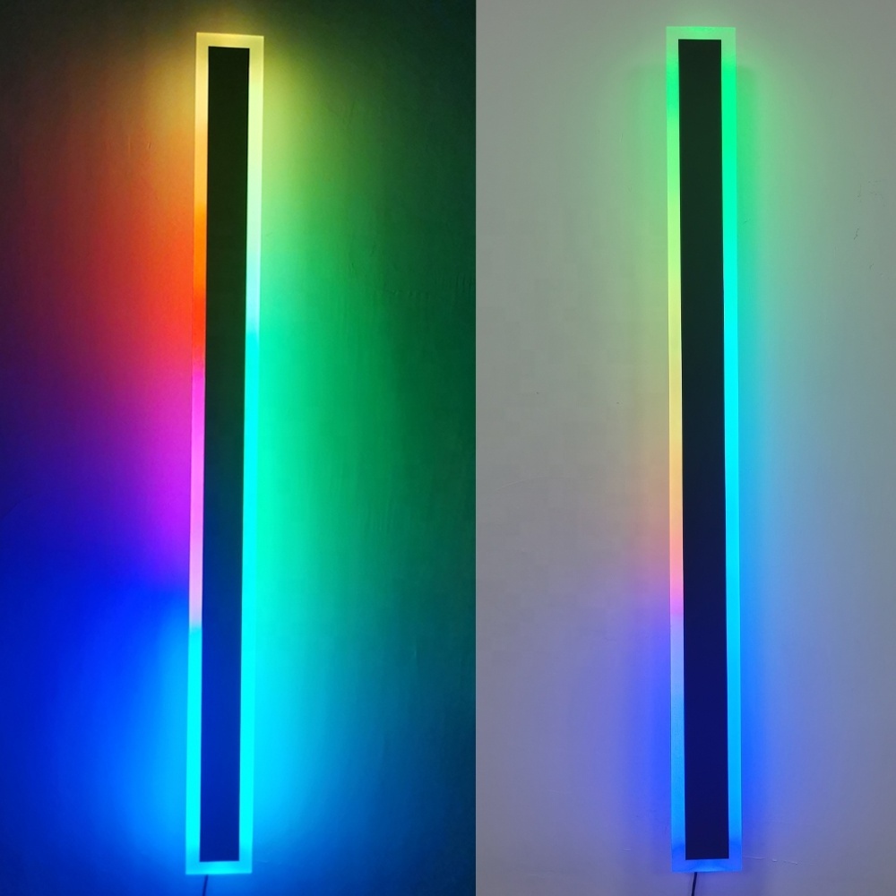 Hofoled Garden Fence Villa Smart Outdoor Minimalist Linear Wall Light RGBW RGB Wall LED Light Multicolor for Wall Home Decorate